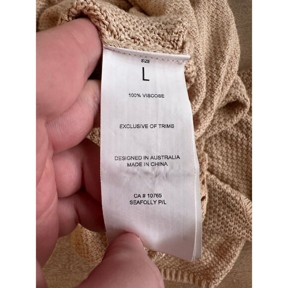 Seafolly Australia Terrain Knit Dress in Sands Size Large Midi Sleeveless - Picture 8 of 8
